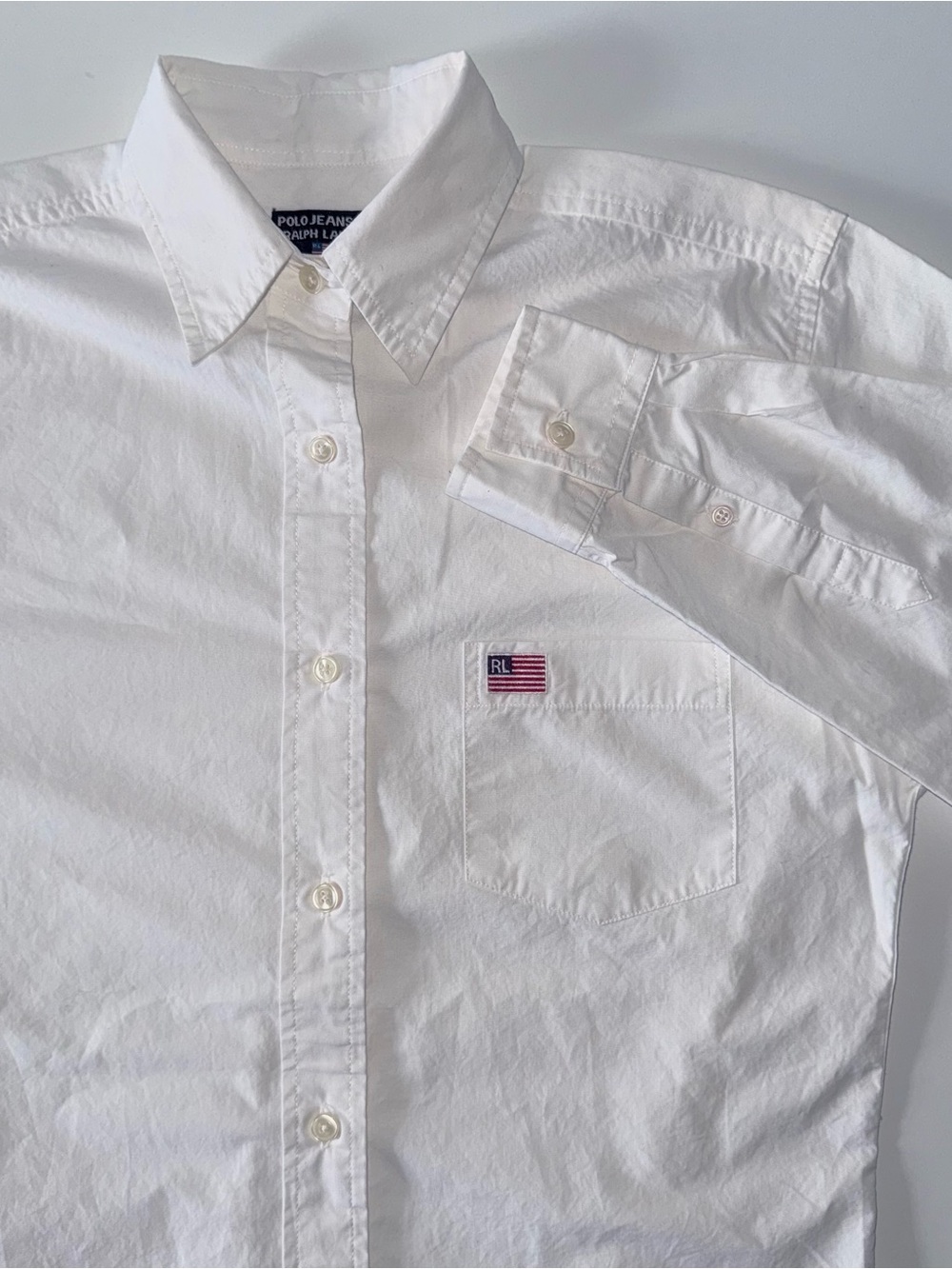 VTG Polo Jeans Co. Ralph Lauren Button Down Shirt Women's S White 100% Cotton